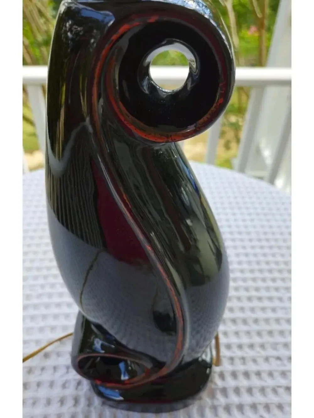 MCM Black Ceramic Table Lamp 5